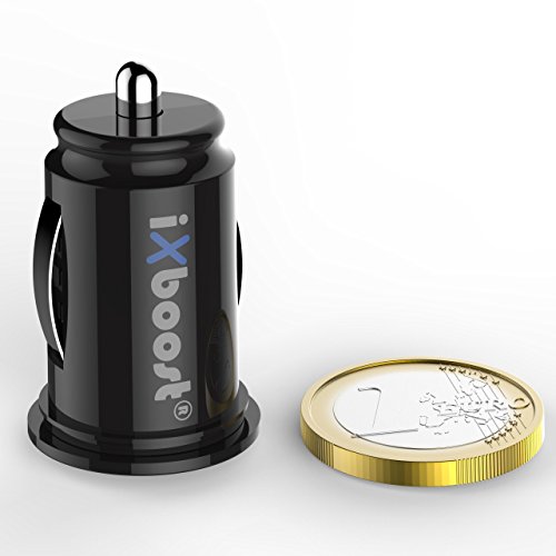 iXboost® iX-4S Speed Charge 4.8A Mini USB Caricatore da auto adattatore con IC intelligente + Lightning Cavo di Carica nero