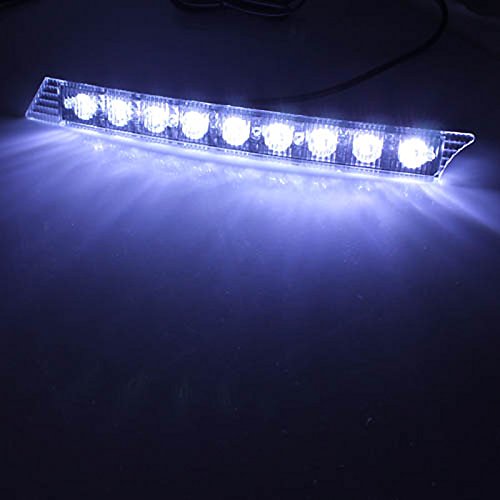 IXWAQT 2W 9-LED a luce bianca auto luci di marcia diurna (2-pack)