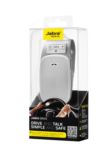 Jabra Mobile DRIVE - Kit vivavoce Bluetooth da auto, colore: Bianco