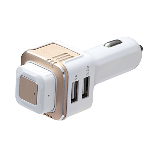 Jackeyhouse High Speed Quick Charge qc3.0 caricatore auto doppio USB Mini wireless Bluetooth 4.0 cuffie auricolari auricolare kit e LED atmosfera per iPhone, ISO e smartphone Android