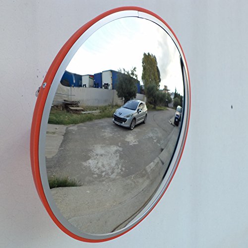 JCM-45i Convesso specchio infrangibile traffico, diametro 45 cm, per la sicurezza stradale e la sicurezza negozio con la parete regolabile staffa di fissaggio