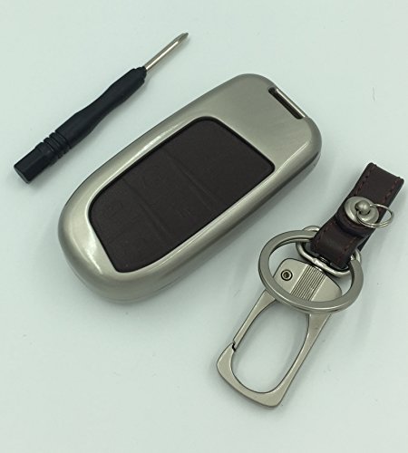 JEEP auto styling accessori in lega di zinco e portachiavi in vera pelle pieghevole Smart Key case in piega portachiavi portachiavi per Jeep Compass/Grand Cherokee 3BUTTONS (Key Model C nero)