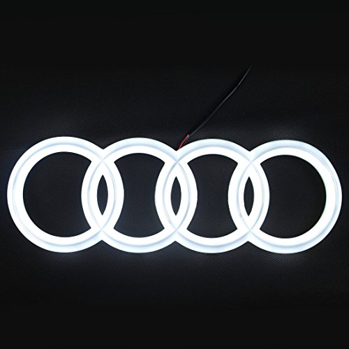 Jetstyle LED nero Emblema, griglia anteriore auto distintivo, illuminato con logo, Glowing Rings, DRL luci diurne bianco – gratuito