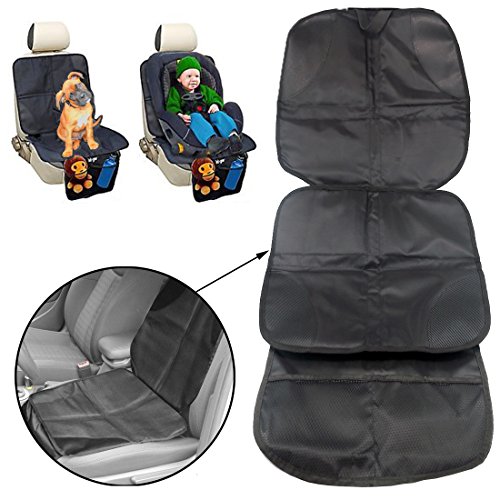 JJOnlineStore, protezione per sedile dell’auto in pelle per bambini, protezione per neonati e bambini, nero