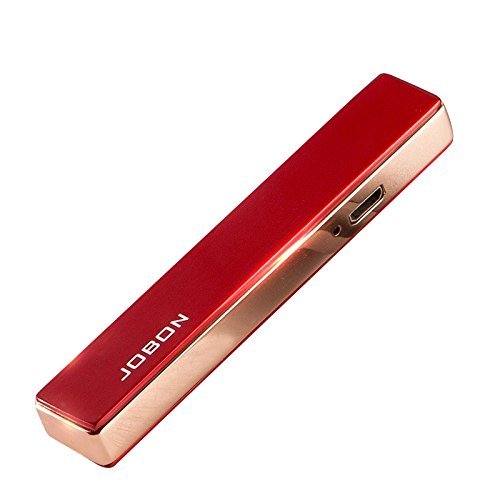 Jobon ultra-sottile USB accendino Jobon USB di ricarica accendini cavo riscaldante accendini Fire starter accendisigari USB di ricarica accendini, Red