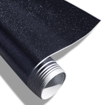 JOM 700018 Styling foil, diamond black glitter, 152 x 200 cm, for interior and exterior use, seld-adhesive, PVC