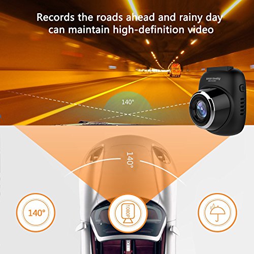 Joso, DVR digitale video registratore mini guida auto fotocamera Full HD 1080p, grandangolo 170 °, registrazione in loop, rilevamento del movimento e comando monitor