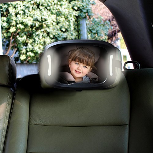 Joyren LED Baby Car Backseat specchio infrangibile seggiolino auto specchio con luci di posizione in senso Baby in sight