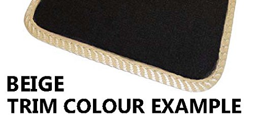 J.R. Tailor-Set di tappetini per auto universali, misura Standard, colore: nero, con finiture colore: beige