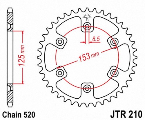 JT SPROCKETS JT pignoni posteriore pignone in alluminio jta210.46