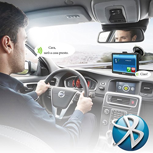 Junsun GPS Navigatore Touchscreen Capacitivo per Auto FM 8GB/128MB Bluetooth con Mappa Italia e Europa Centrale Aggiornamento a Vita e Infotraffico con Protezione Antiriflesso