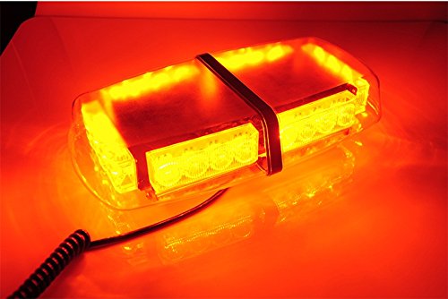 Justech Lampeggiante Arancione LED Luci Lampeggianti Emergenza Fari Stroboscopiche Barre LED 12V Magnetico Ambra per Auto Rimorchio Camion Furgone Van Caravane