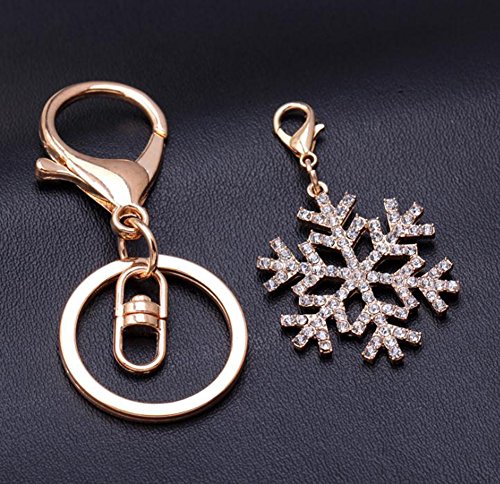 kanggest catena di chiave a forma di fiocco di neve auto portachiavi gancio clip per decorazione auto/porta/Telefono/borsa