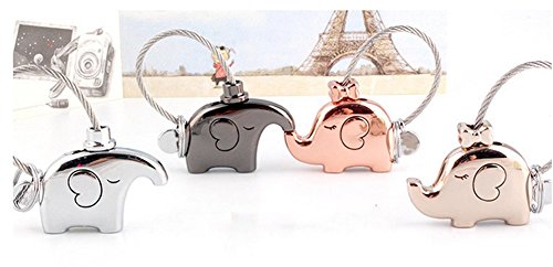 kanggest catena di chiave bacio di piccoli elefanti amore auto portachiavi per chiave catena per decorazione auto/porta/Telefono/sacchetto/matrimonio, 1 Pezzi 3.9x2.5cm oro rosa