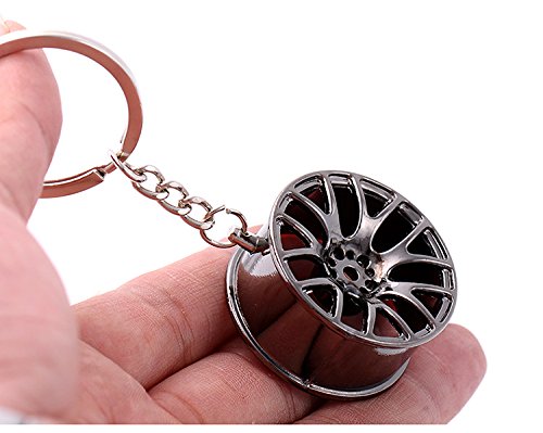kanggest portachiavi ciondolo chiave auto del metallo della ruota del Auto nero
