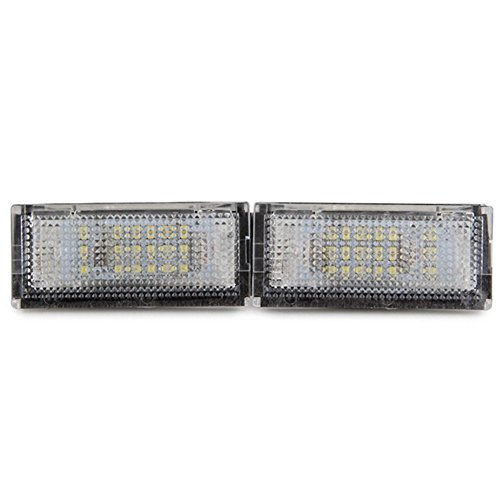 KATUR - Lampadine per targa (1 paio) LED 18 bianco Qook per BMW E46 4D 98 – 03 Lampadina auto LED di stile