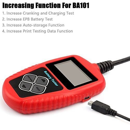 KDator BA101 12V Tester per Batterie per Automobilistico e Analizzatore Digitale di Batterie con 12V 100-2000 CCA 220AH per Auto e Motocicli