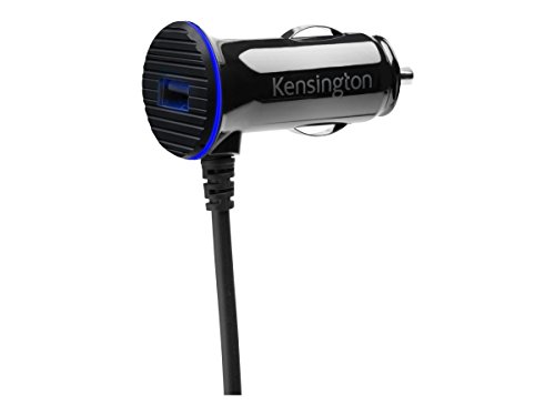 Kensington Powerbolt 3.4A Hdwire Light Car Charger per iPhone/iPad con Cavo Lightning, Nero