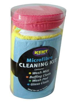 Kent Car Care - Kit in microfibra per la pulizia dell