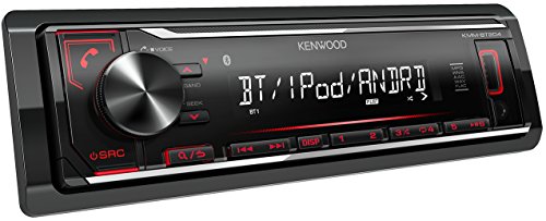 Kenwood Electronics KMM-BT204 50W Bluetooth Black car media receiver - car media receivers (AM,FM, 87.5 - 108 MHz, MOSFET, 2 lines, LCD, White)