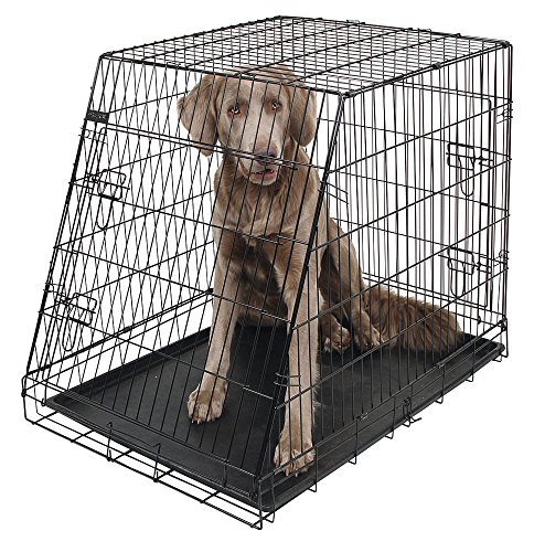 Kerbl Slant anteriore cane gabbia pieghevole 2 porte, 92 x 63 x 74 cm, nero