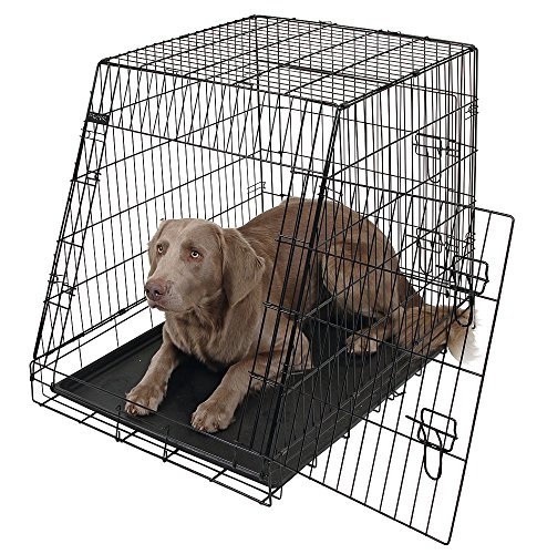 Kerbl Slant anteriore cane gabbia pieghevole 2 porte, 92 x 63 x 74 cm, nero