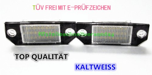KFZTEILESCHNELLVERSAND24 - Illuminazione LED CanBus per targa, senza obbligo di contrassegno TÜV, colore: bianco freddo