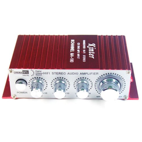 Kinter MA180  - Amplificatore 2 Canali 12V DC Audio Stereo per Auto Moto Barca