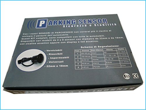 Kit 4 Sensore di Parcheggio Wireless Senza Filo Display Led Cicalino SB-323S-4