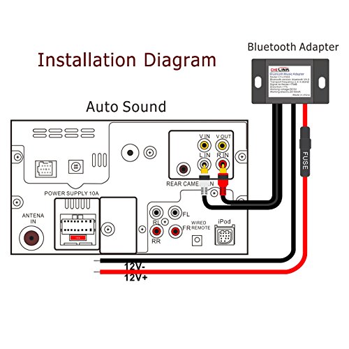 Kit auto Bluetooth ricevitore adattatore, Chelink RCA auto universale musica ricevitore adattatore stereo convertitore ricevitore Dongle 12 V