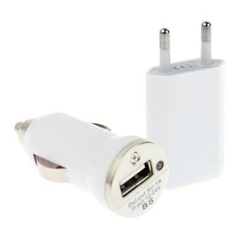 Kit Caricabatterie per iPhone 3G 3GS 4 4S S iPod caricatore da muro - casa / macchina - auto + cavo USB