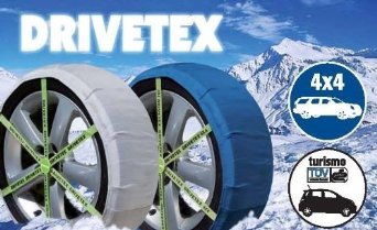 Kit coppia di calze da neve per pneumatici per auto Drivetex 4x4 taglia 46