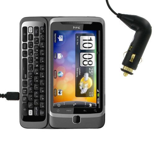 Kit DESZGPC - Cavo per la ricarica da auto Premium per HTC Desire Z, colore: Nero
