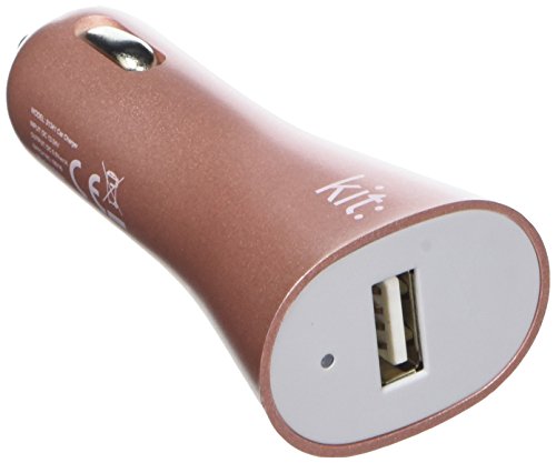 Kit di ricarica per auto da viaggio con porta USB 2.1, compatibile con smartphone e tablet, colore nero Rose Gold 1 Amp
