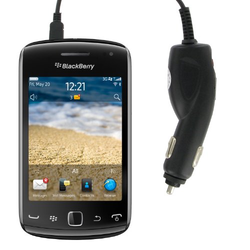 Kit Mobile - Caricabatteria da auto per BlackBerry 9810, colore: Nero