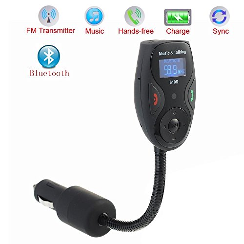 Kit per auto vivavoce Bluetooth con modulatore FM con trasmettitore FM da auto per MP3 Music Player Radio adattatore con Telecomando per iPhone Samsung USB slot SD