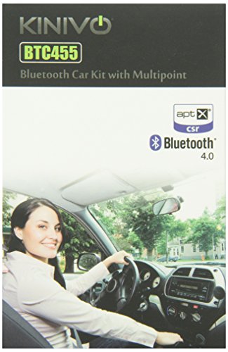 Kit viva voce Bluetooth per auto Kinivo BTC455 con ingresso connettore Aux (3,5 mm) - supporta aptX e Connettività Multi-point