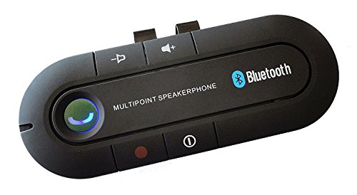 Kit Vivavoce Bluetooth per Auto, 20 Ore di Conversazione, Supporta 2 Telefoni, Compatibile con Smartphone, Nero