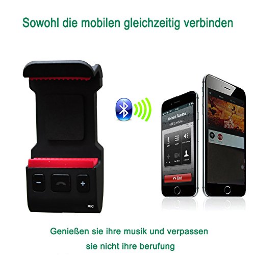 Kit Vivavoce Bluetooth per Auto Con Comandi Vocali, per Chiamate Vivavoce, GPS e Musica, Auto vivavoce bluetooth, supporto da auto per iPhone 8 Plus 7 Plus 6 S Plus Galaxy S8 Edge S7 S6 note 5 4 3 Ne