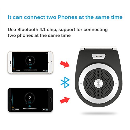Kit Vivavoce Bluetooth, Zedvn Vivavoce per Auto 4.1 con Controllo Vocale Car Bluetooth per Speaker Kit Vivavoce Bluetooth per Smartphone Funziona con i GPS, Musica, Altoparlante per Cellulari