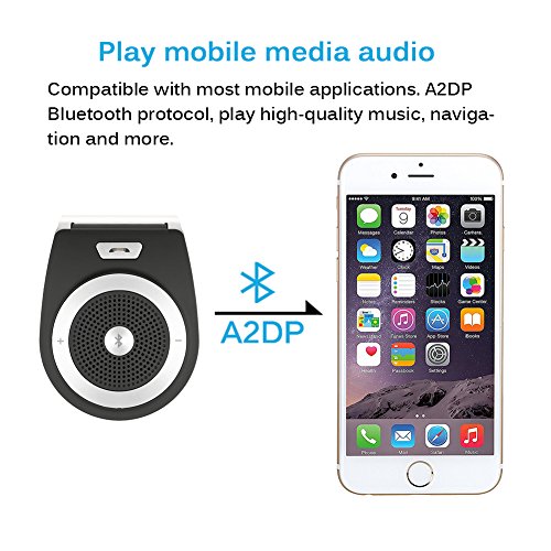 Kit Vivavoce Bluetooth, Zedvn Vivavoce per Auto 4.1 con Controllo Vocale Car Bluetooth per Speaker Kit Vivavoce Bluetooth per Smartphone Funziona con i GPS, Musica, Altoparlante per Cellulari