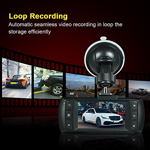 KKmoon 2.7" TFT HD Full 1080P Car DVR Dash Camera Videoregistratore Videocamera portatile Registratore di guida auto con G-sensore Visione notturna Registrazione in loop Monitor di parcheggio Blu