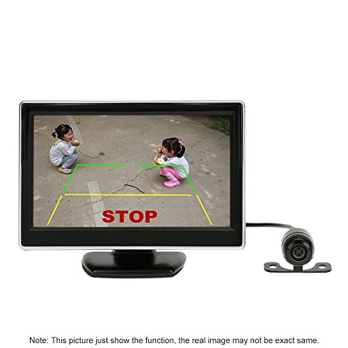 KKmoon 5 Pollici TFT LCD Display Monitor Sistema di Inversione di Backup Posteriore Auto + HD Macchina Fotografica di Parcheggio