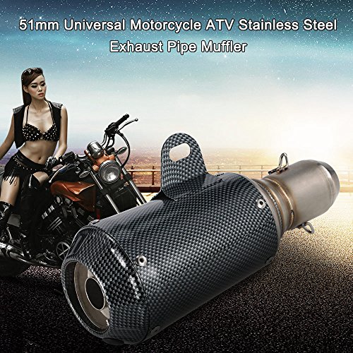 KKmoon 51mm Universale del Motociclo ATV Glassa Silenziatore dell