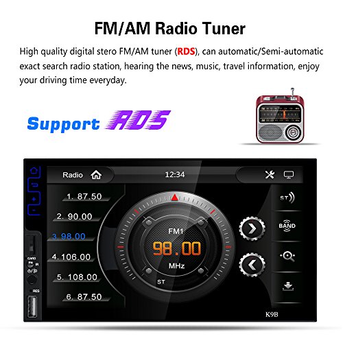 KKmoon 7" 2 Din Autoradio HD BT Car MP5 Player Touch Screen Lettore Audio per Auto RDS AM FM Auto Stereo Radio multimediale d