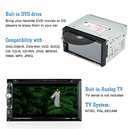 KKmoon 7 Pollici Universale 2 Din HD Auto Stereo DVD Lettore Bluetooth Radio Intrattenimento Multimedia USB/TF In-Dash FM Ingresso di Aux