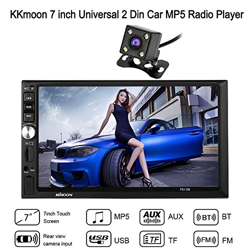 KKmoon 7 Pollici Universale Autoradio 2 Din HD BT Entretenimiento Multimedia USB/TF FM Aux Input con Telecomando e Telecamera posteriore