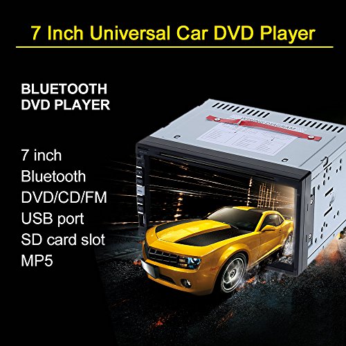 KKmoon Autoradio Universale 7 Pollici 2 Din UI Design DVD/USB/SD Divertimento Radiofonico HD Multimedia Bluetooth
