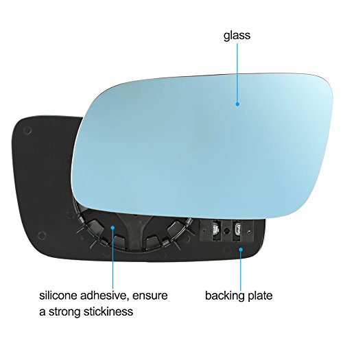 KKmoon Lato Sinistro Porta Ala Specchio di Vetro con Funzione Riscaldata Blu