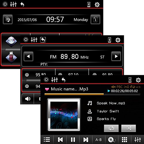 KKmoon MCX-6950, autoradio con lettore DVD 7”, 2 Din, con mini ricevitore MP3, touchscreen, Bluetooth/MP4/DVD/VCD/CD